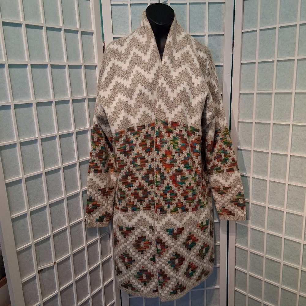 Dreamers Gray and Multicolor Patterned  Sweater 6268